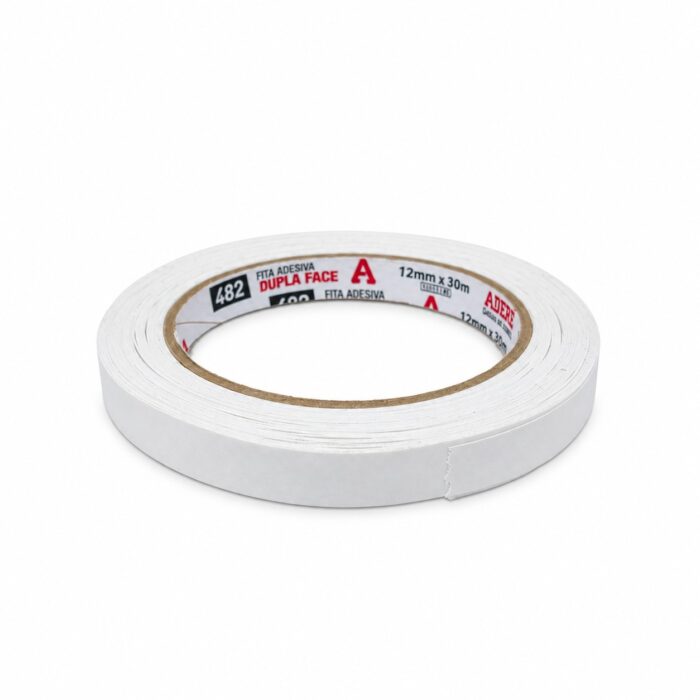 Fita Dupla Face de Papel Branco Adere 482 12mmx30m