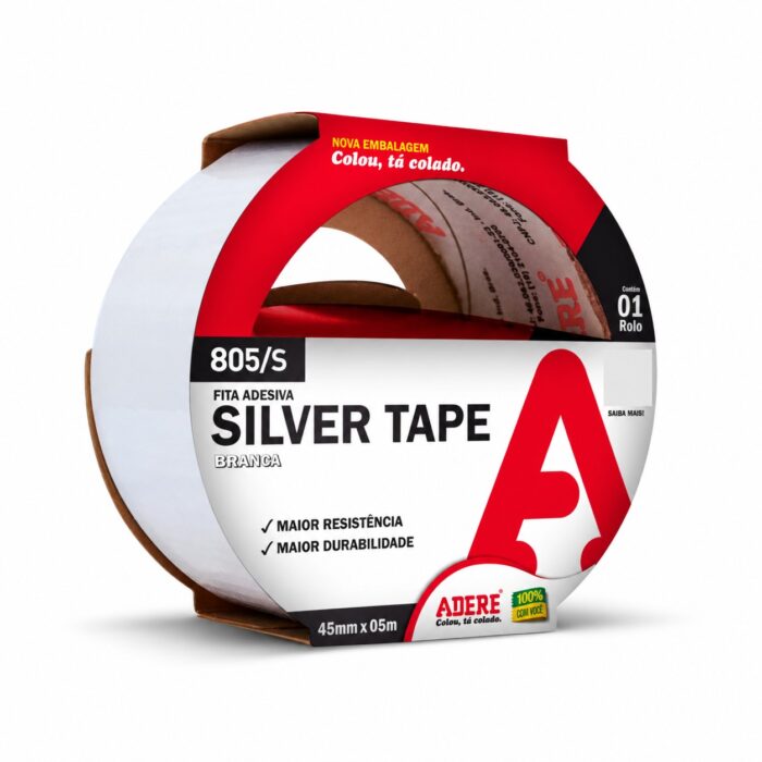 Fita Silver Tape Branca Adere 805s 45mmx5m