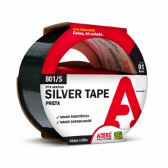 Fita Silver Tape Preta Adere 801s 45mmx5m